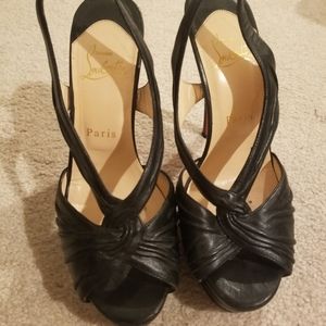 Christian Louboutin black open to heels